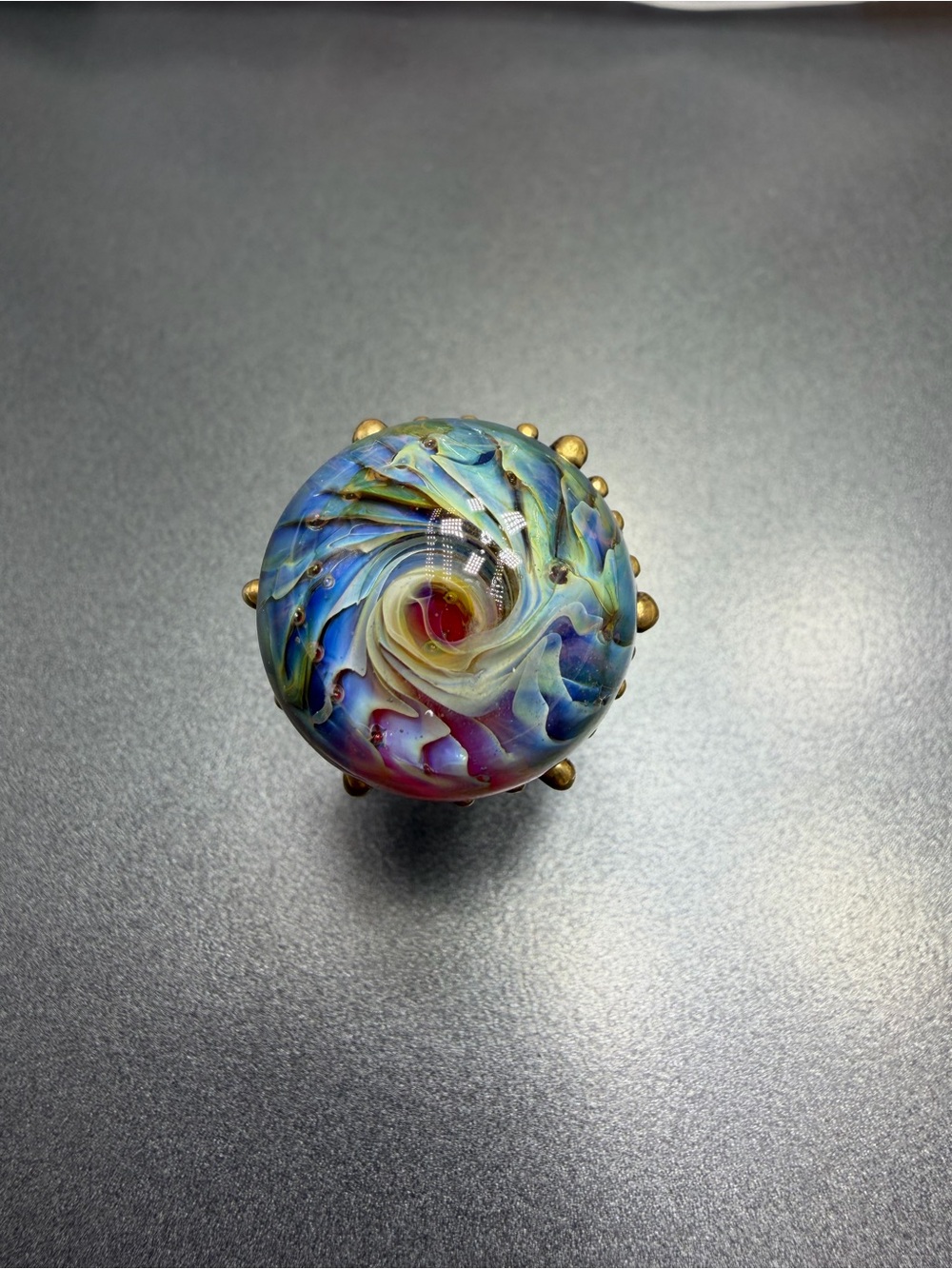 Vintage Art Glass  Swirl Statement Ring  #441r